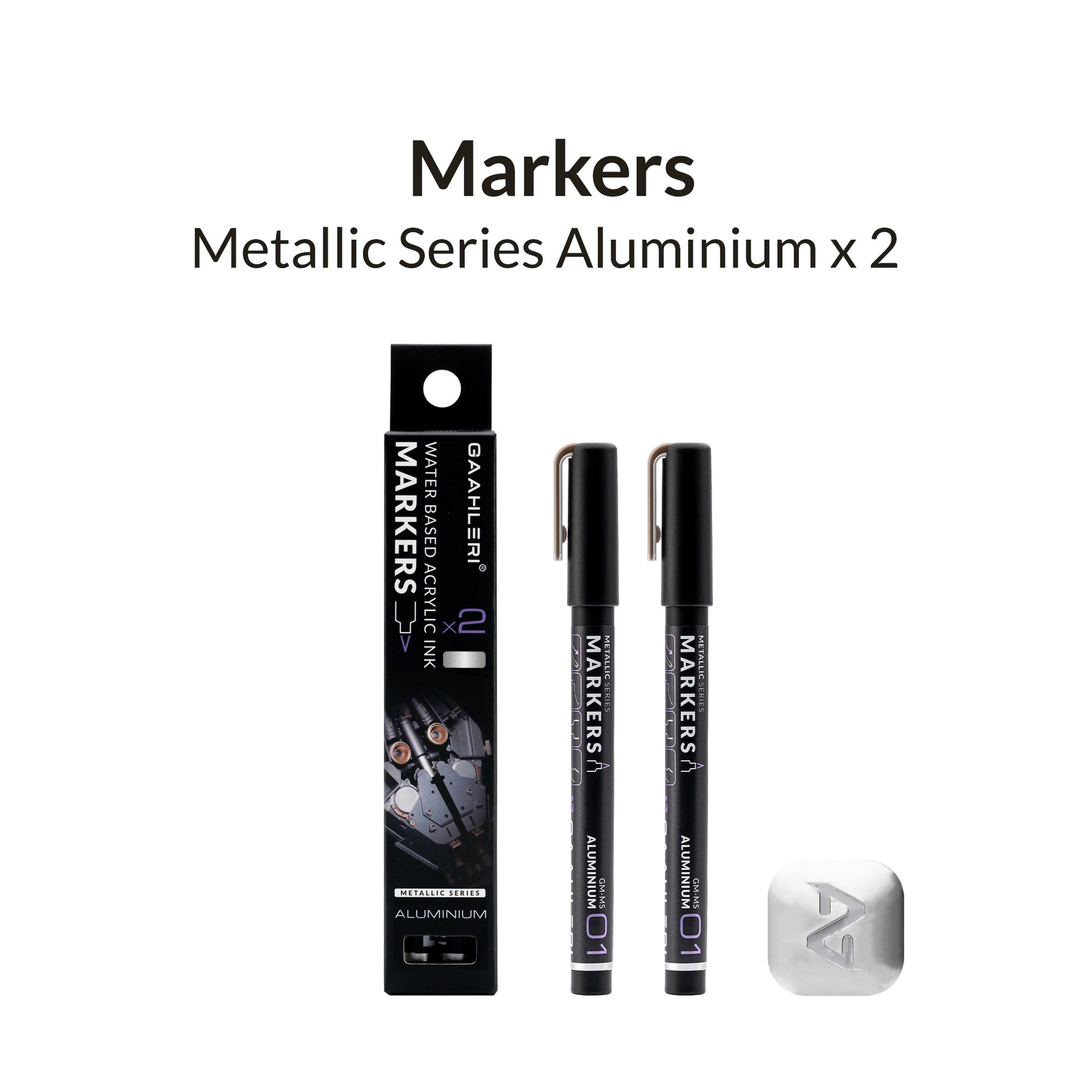 Gaahleri Metallic Marker in Aluminium – silver tone paint marker for metal finishes and scale models.