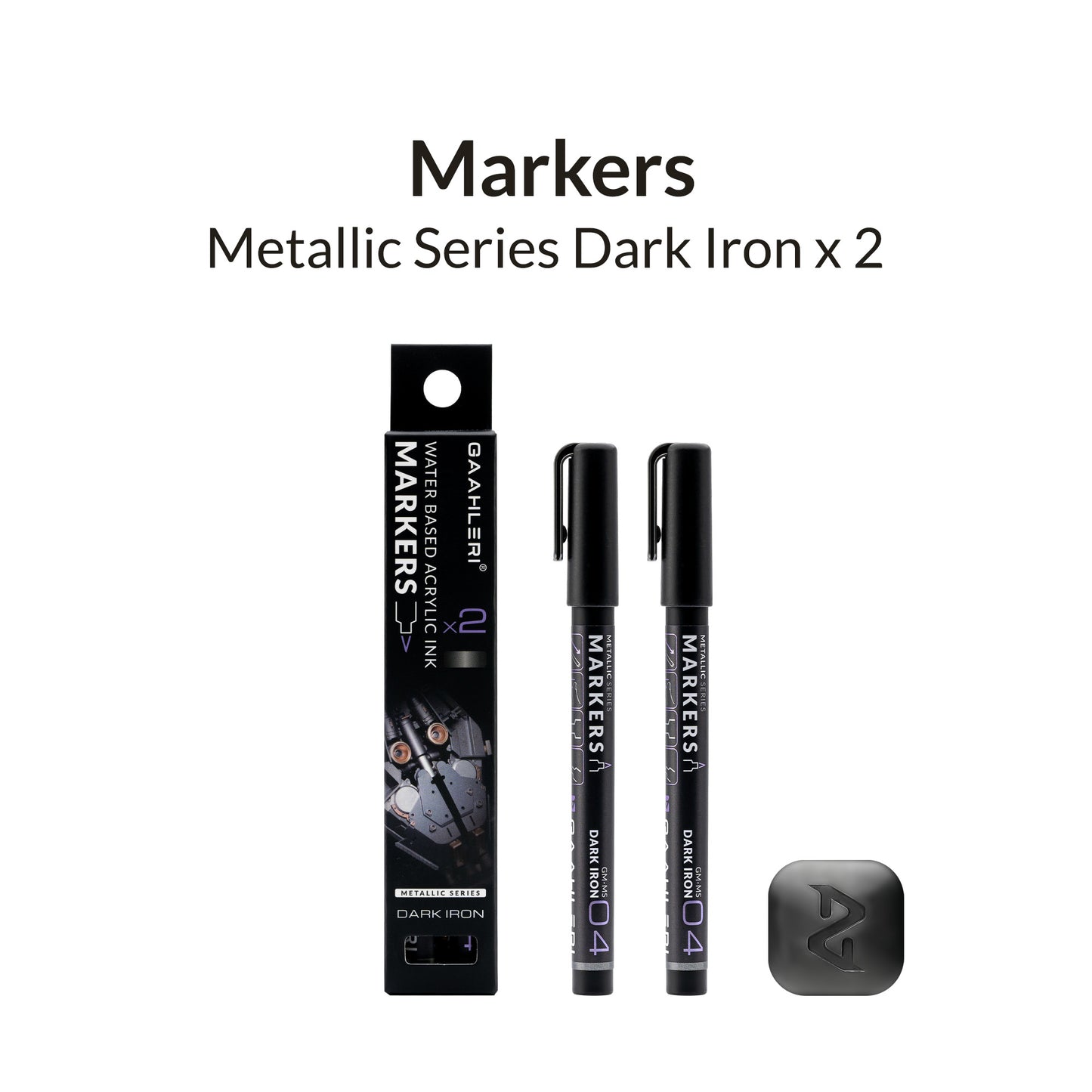 Gaahleri Dark Iron Metallic Marker – dark metallic finish for aged steel and weathered surfaces.