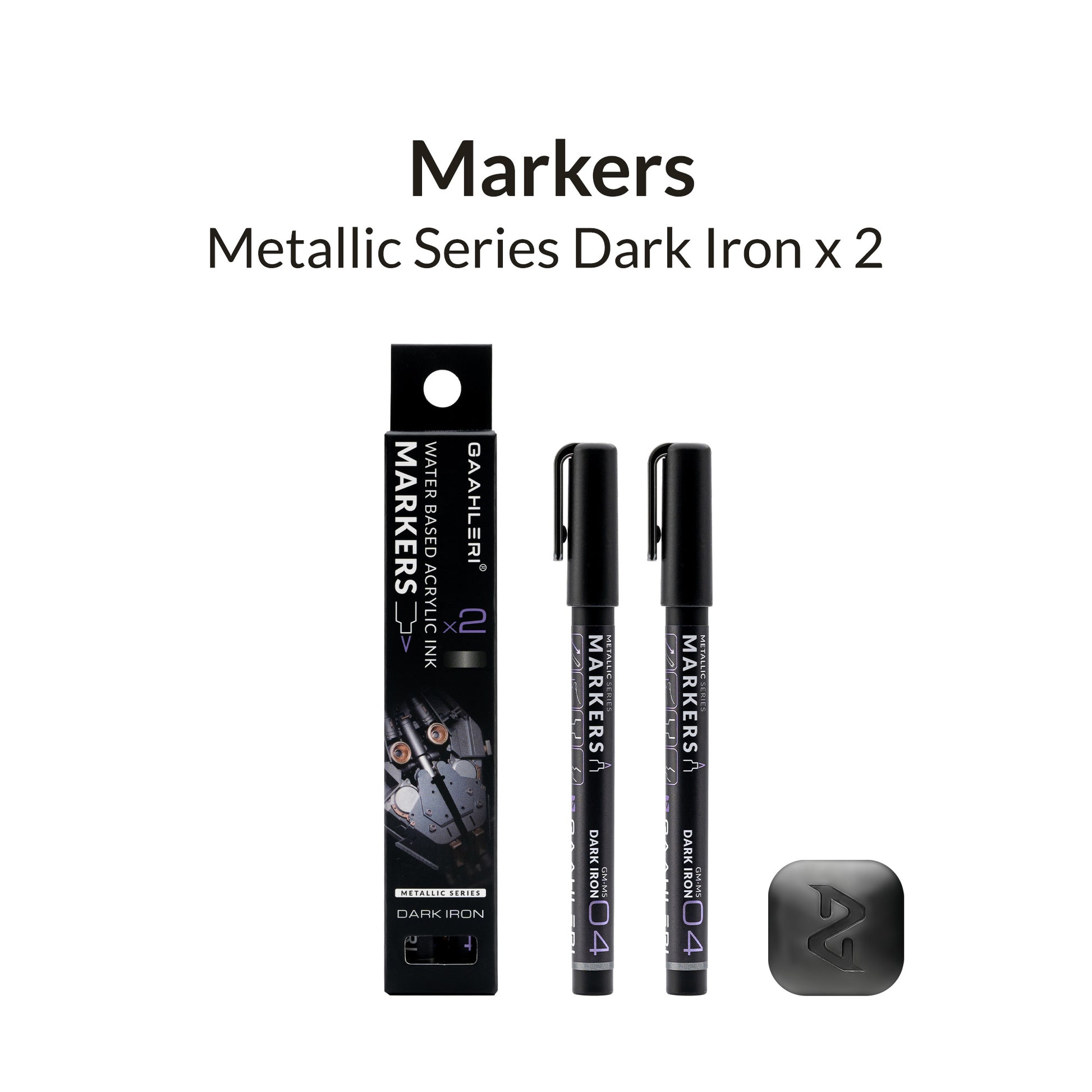 Gaahleri Dark Iron Metallic Marker – dark metallic finish for aged steel and weathered surfaces.