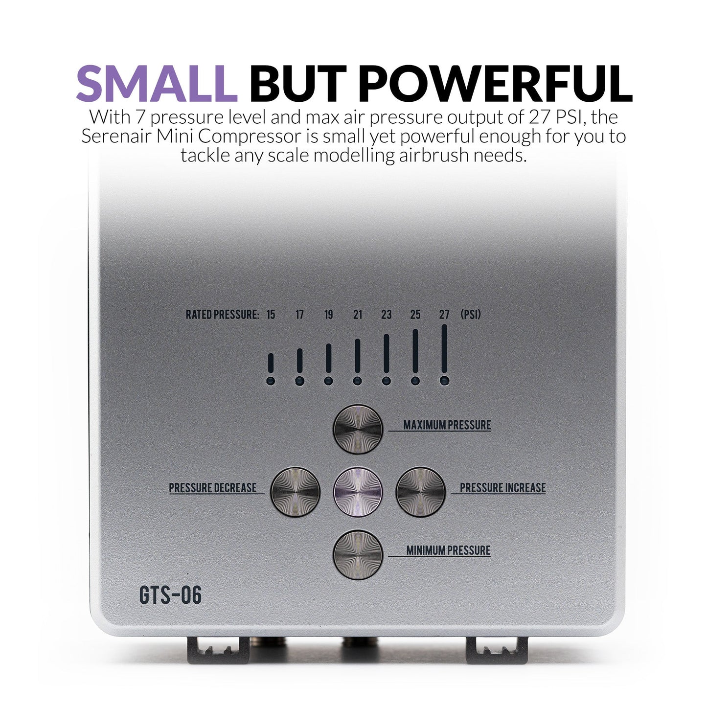 Close-up of Gaahleri GTS-06 pressure control panel with adjustable levels