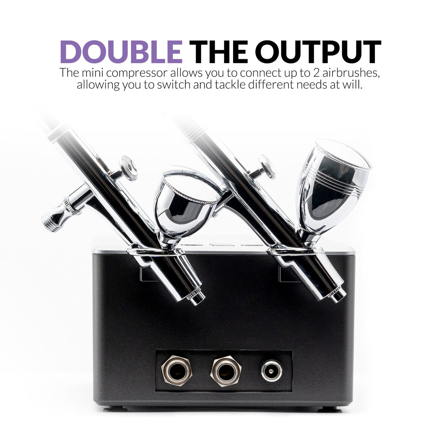 Gaahleri GTS-06 mini compressor demonstrating dual airbrush connections