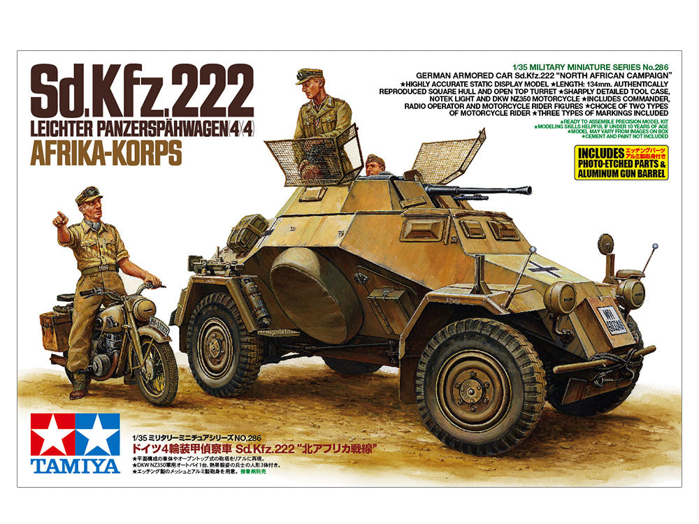 Tamiya 1:35 Sd.Kfz.222 Leichter Panzerapahwagen 4x4 Afrika-Korps box art