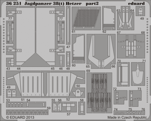 Eduard 1/35 Jagdpanzer 38(t) Hetzer Photo Etched (for Takom)