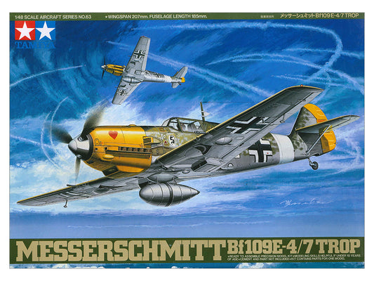Tamiya 1/48 Scale Messerschmitt Bf 109E-4/7 Trop Model Kit box art