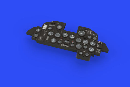 Eduard 1/48 P-47D Razorback LööK set featuring pre-painted resin instrument panel and 3D-printed seatbelts designed for the Tamiya kit.