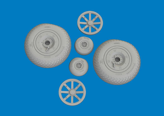 Eduard 1/48 P-40E Brassin Cross Tread Wheels For Eduard