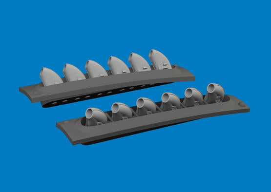 Eduard 1/48 P-40E Print Exhaust Stacks Rounded For Eduard