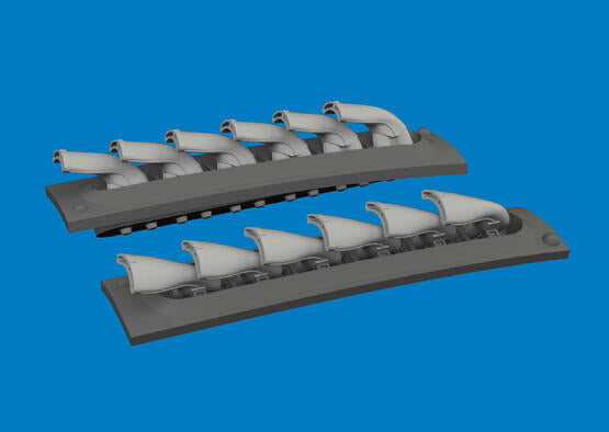 Eduard 1/48 P-40E PRINT Exhaust Stacks Fishtail For Eduard