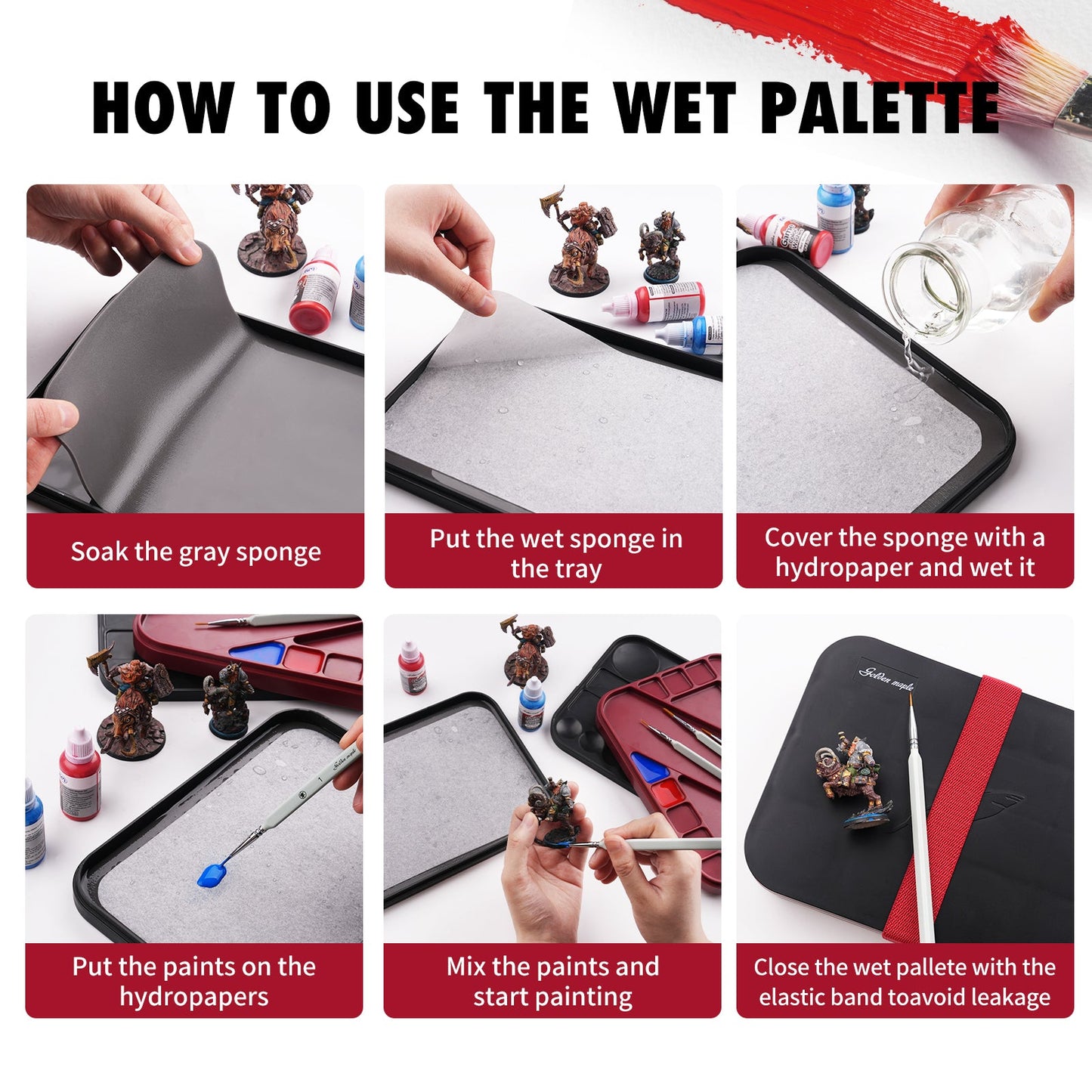 Golden Maple 2 in 1 Wet Palette Kit for Acrylic Miniature Painting