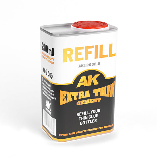 AK Interactive 200 ML. REFILL – EXTRA THIN CEMENT (GLUE)
