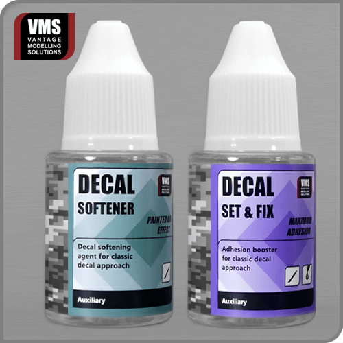 VMS Decal Solution Classic bundle – 2 x 30ml Set & Fix and Softener for professional model decal application