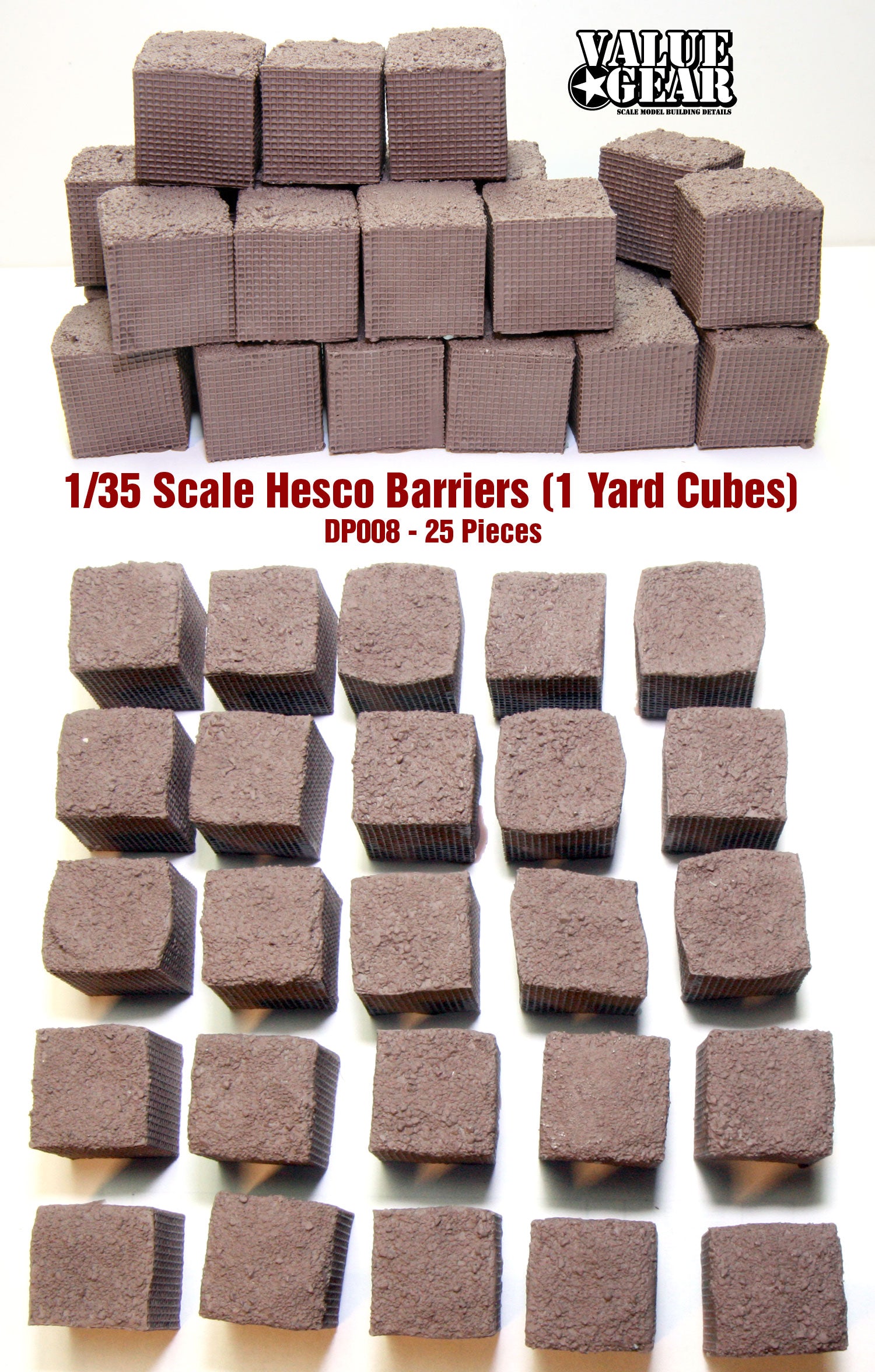 Value Gear DP008 Hesco Barriers – resin modern fortifications for 1/35 scale dioramas.”