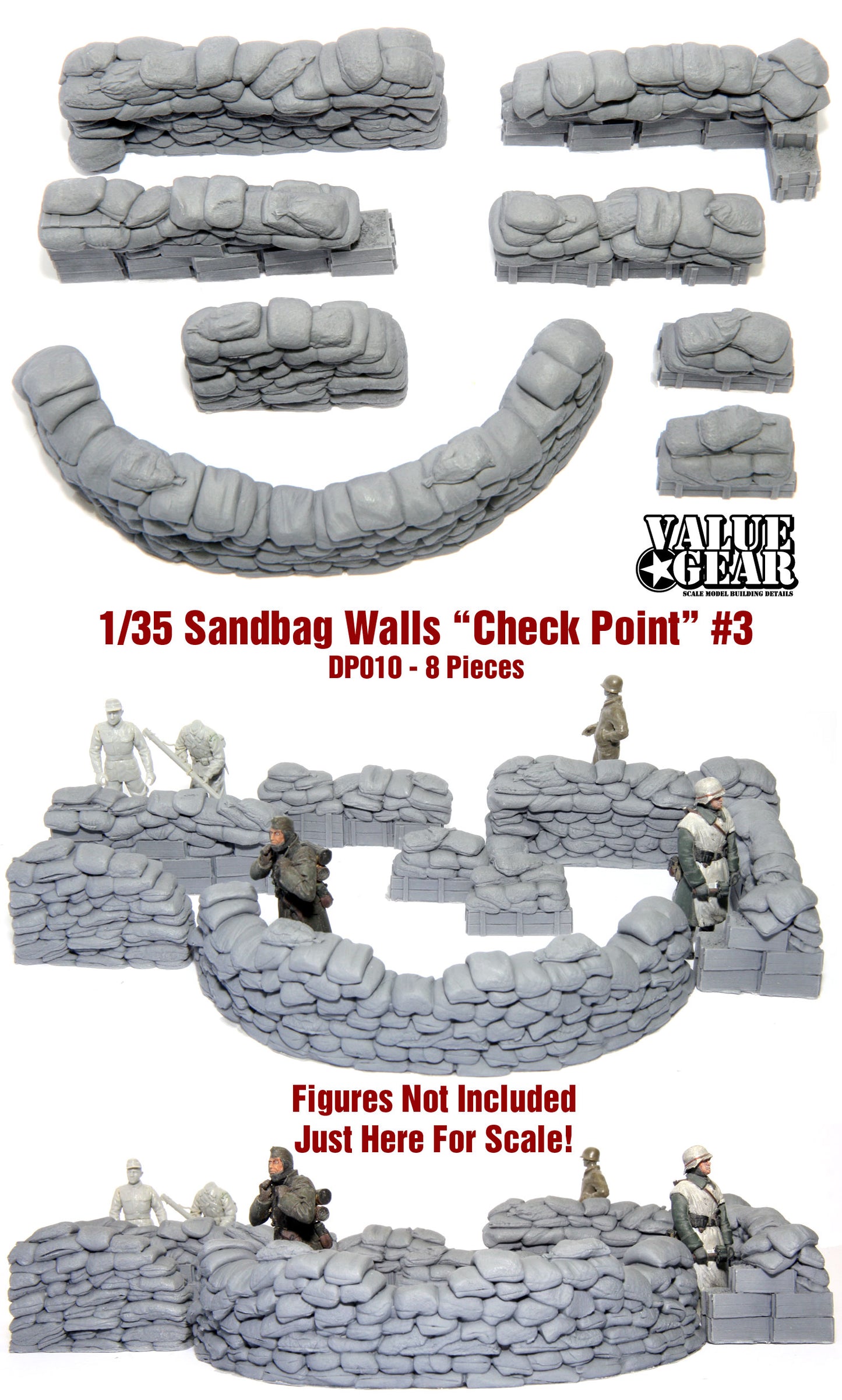 “Value Gear DP010 Sandbag Checkpoint #3 – resin fortifications for 1/35 scale WWII dioramas.”