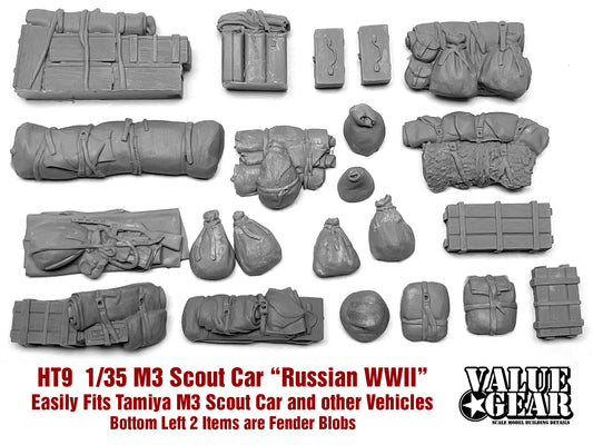 “Value Gear HT009 Russian M3 Scout Car resin set – stowage for 1/35 scale Tamiya Soviet Scout Car