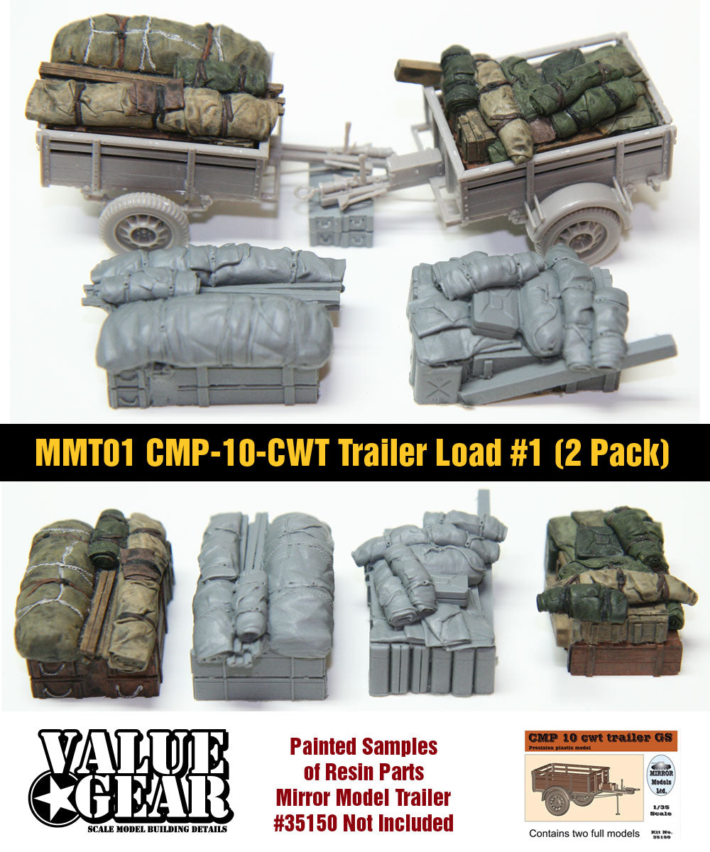 “Value Gear MMT01 Mirror Models Trailer Load resin set – 2 loads for 1/35 scale trailers.”