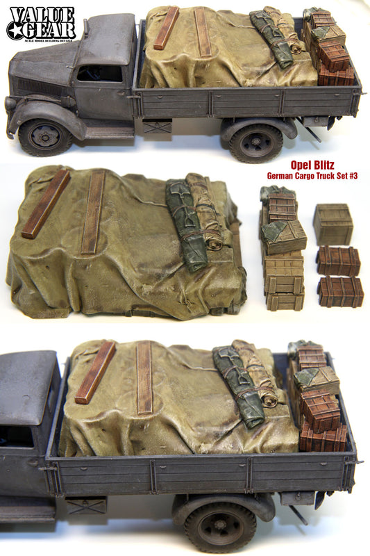 Value Gear GOB03 Opel Blitz Truck Load – resin cargo set for 1/35 scale German vehicles.”