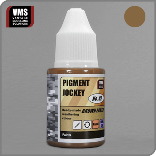 Pigment Jockey No. 02 Brown Earth: "VMS Pigment Jockey No. 02 Brown Earth – High-efficiency weathering liquid for simulating brown earth tones."