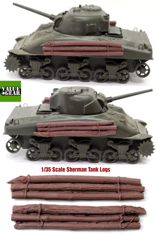 Value Gear SB010 Sherman Logs Set #1 – resin improvised armor for 1/35 scale Shermans.”