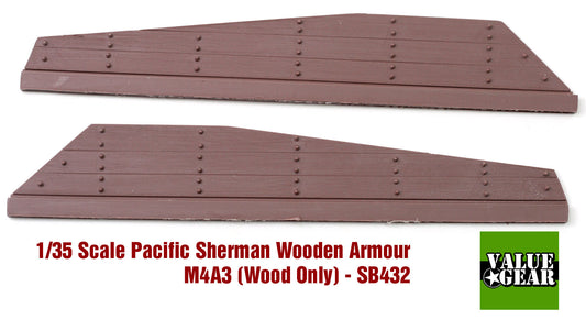 Value Gear SB432 Sherman M4A3 Wood Panel Armor – resin accessory set for 1/35 scale Shermans.”