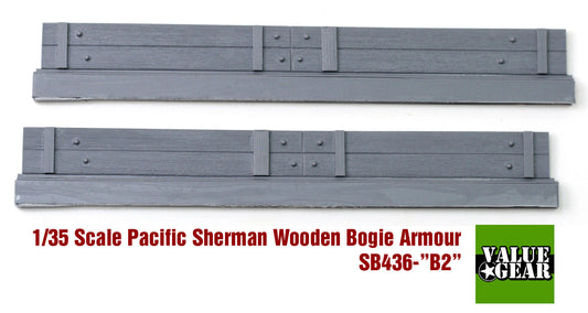 Value Gear SB436 Sherman M4A3 Bogies Wood Panel Armor – resin set for 1/35 Shermans.”