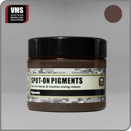 No. 09 Dark Brown Earth: "VMS Spot-On Pigment No. 09 Dark Brown Earth – Warm-tone chernozem variant for diverse terrain effects