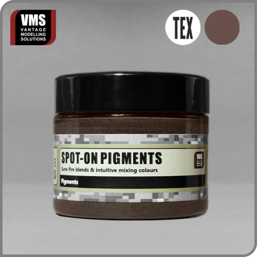No. 10 Dark Brown Earth TEXTURED: "VMS Spot-On Pigment No. 10 Dark Brown Earth TEXTURED – Textured version of Dark Brown Earth for enhanced realism.