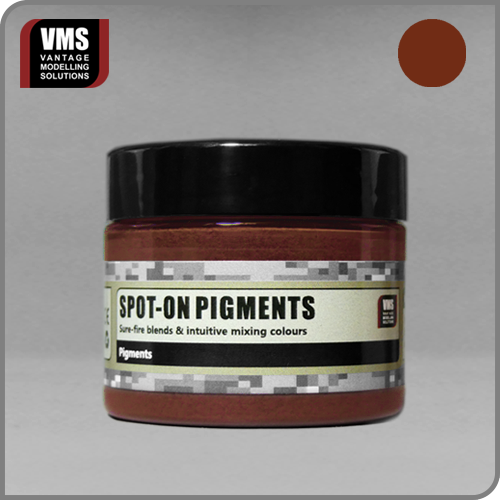 No. 18 Medium Old Rust: "VMS Spot-On Pigment No. 18 Medium Old Rust – Intermediate rust shade for gradual oxidation representation
