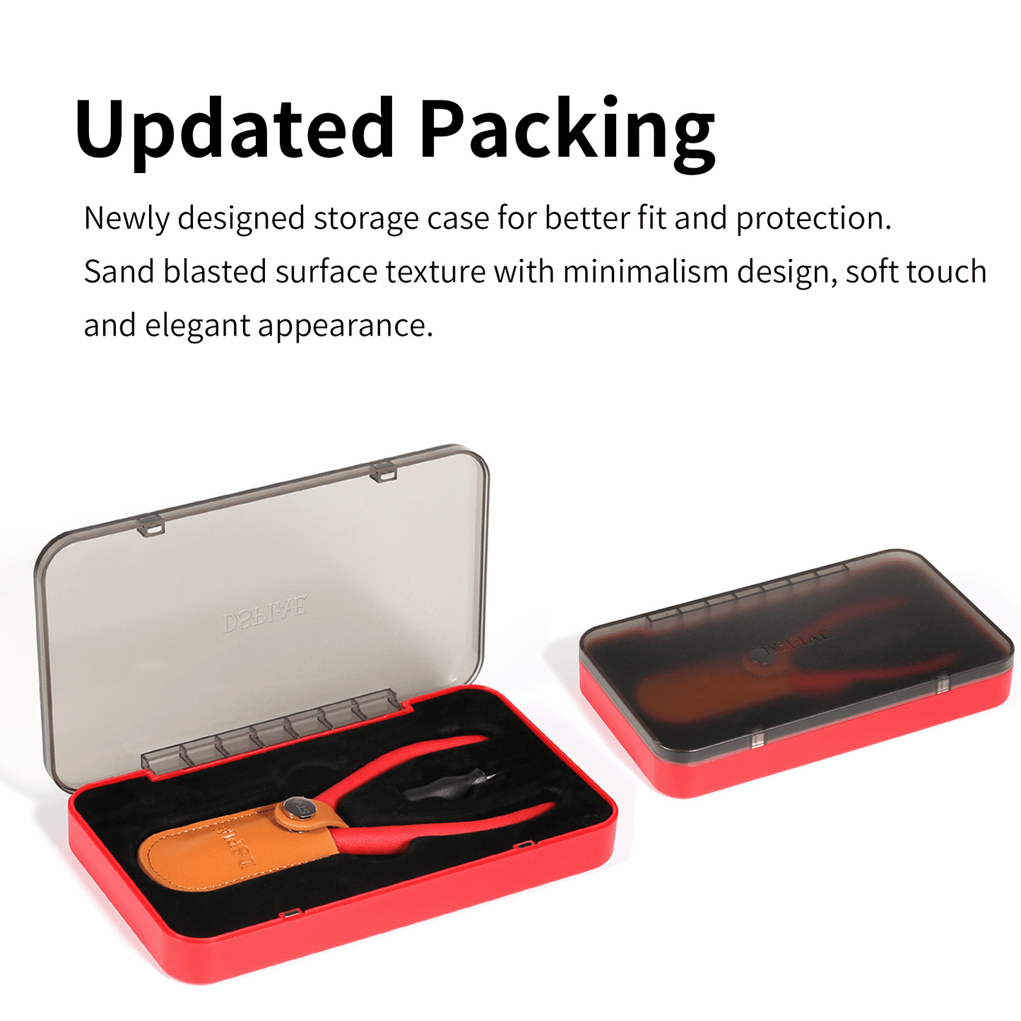 Front view of DSPIAE ST-A3.0 nipper: "DSPIAE ST-A3.0 single-blade end cutting nipper with sharp stainless steel blade and ergonomic handles inside leather blade protector