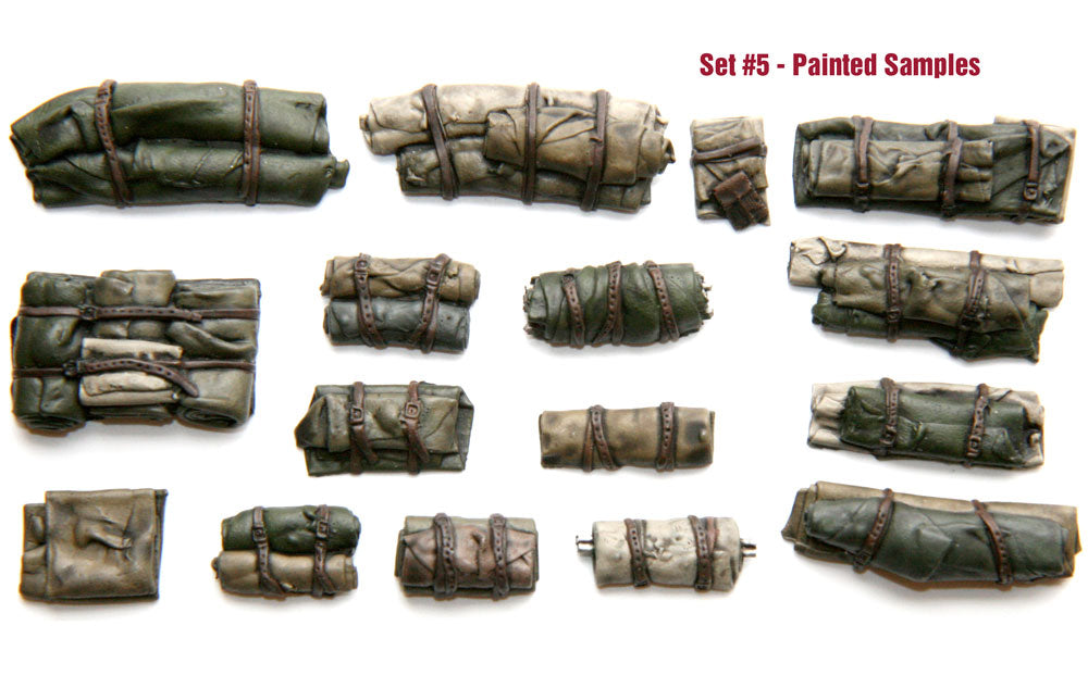 Value Gear VG05 Tents & Tarps #5 resin accessory set – 16 pieces for 1/35 scale military models and dioramas.