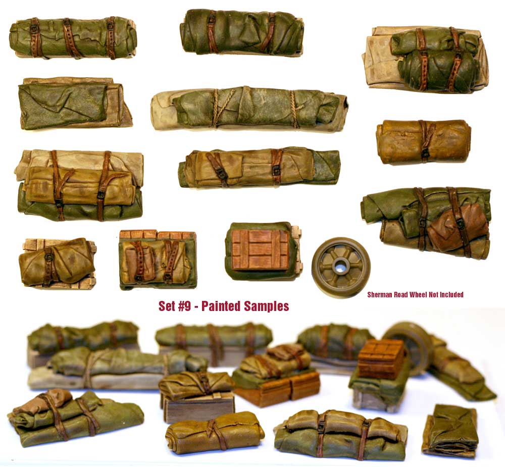 Value Gear VG09 Tents & Tarps #9 resin accessory set – 12 pieces for 1/35 scale armor models and dioramas.