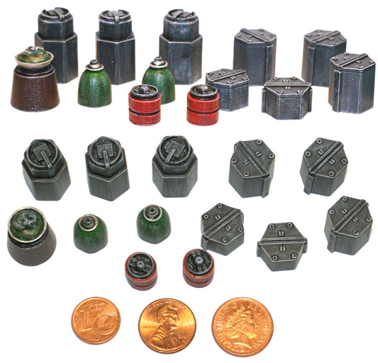 “Value Gear SC002 Sci-Fi Supplies Fuel Drums – resin accessories for 1/35–1/56 sci-fi vehicles and dioramas.”