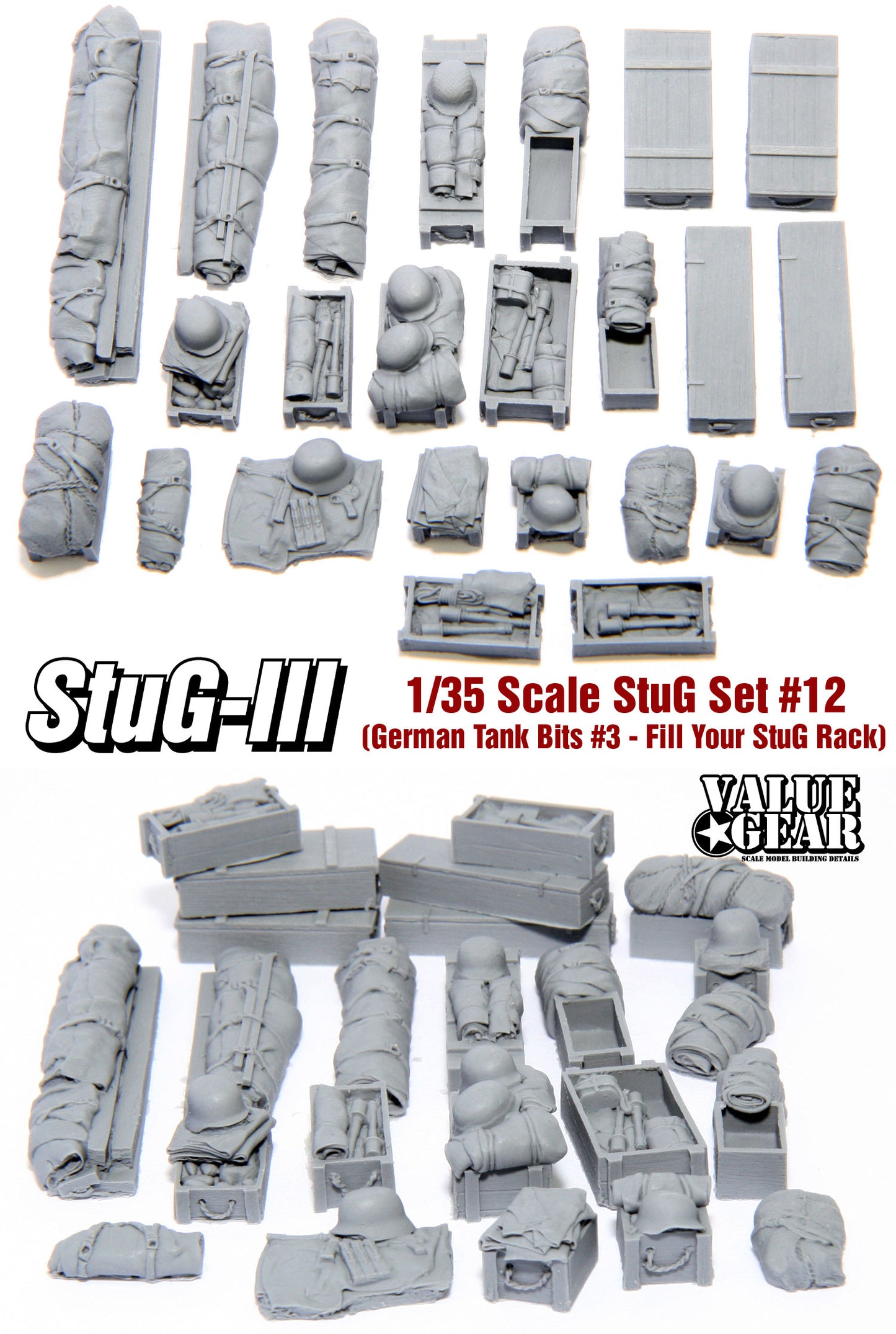 Value Gear Details 1/35 STG12 German Tank Bits #3 (24 Pieces)