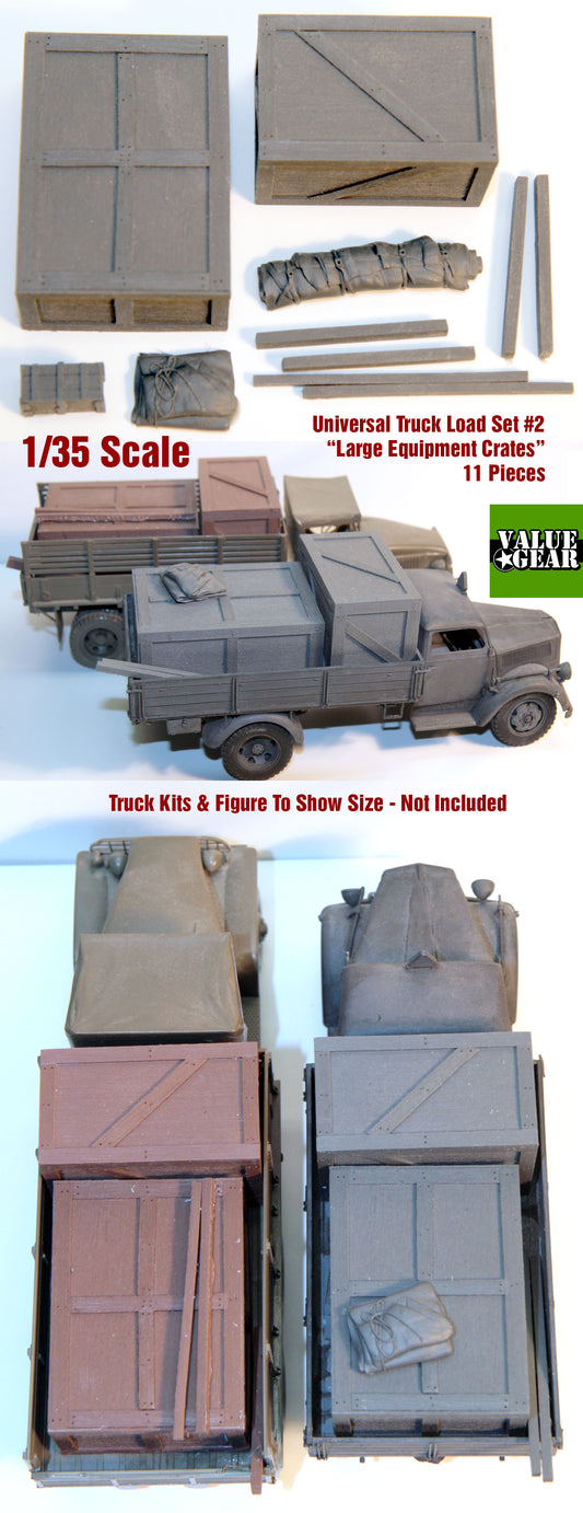 Value Gear GUT02 Universal/Generic Truckload resin stowage set – assorted gear and crates for 1/35 scale trucks