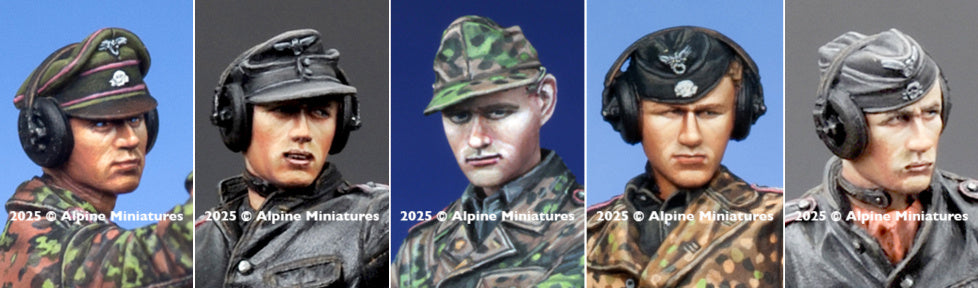Alpine Miniatures 1/35 Waffen SS Panzer Crew Head Set #4 (In Stock June)