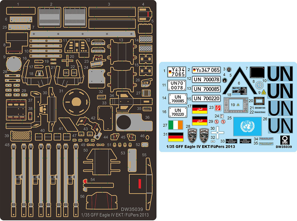 Das Werk 1/35 GFF Eagle IV EKT (Einsatz-Kamera-Trupp) / FuPers (Fuhrungspersonal) 2013 military model kit decals and photo-etch fret