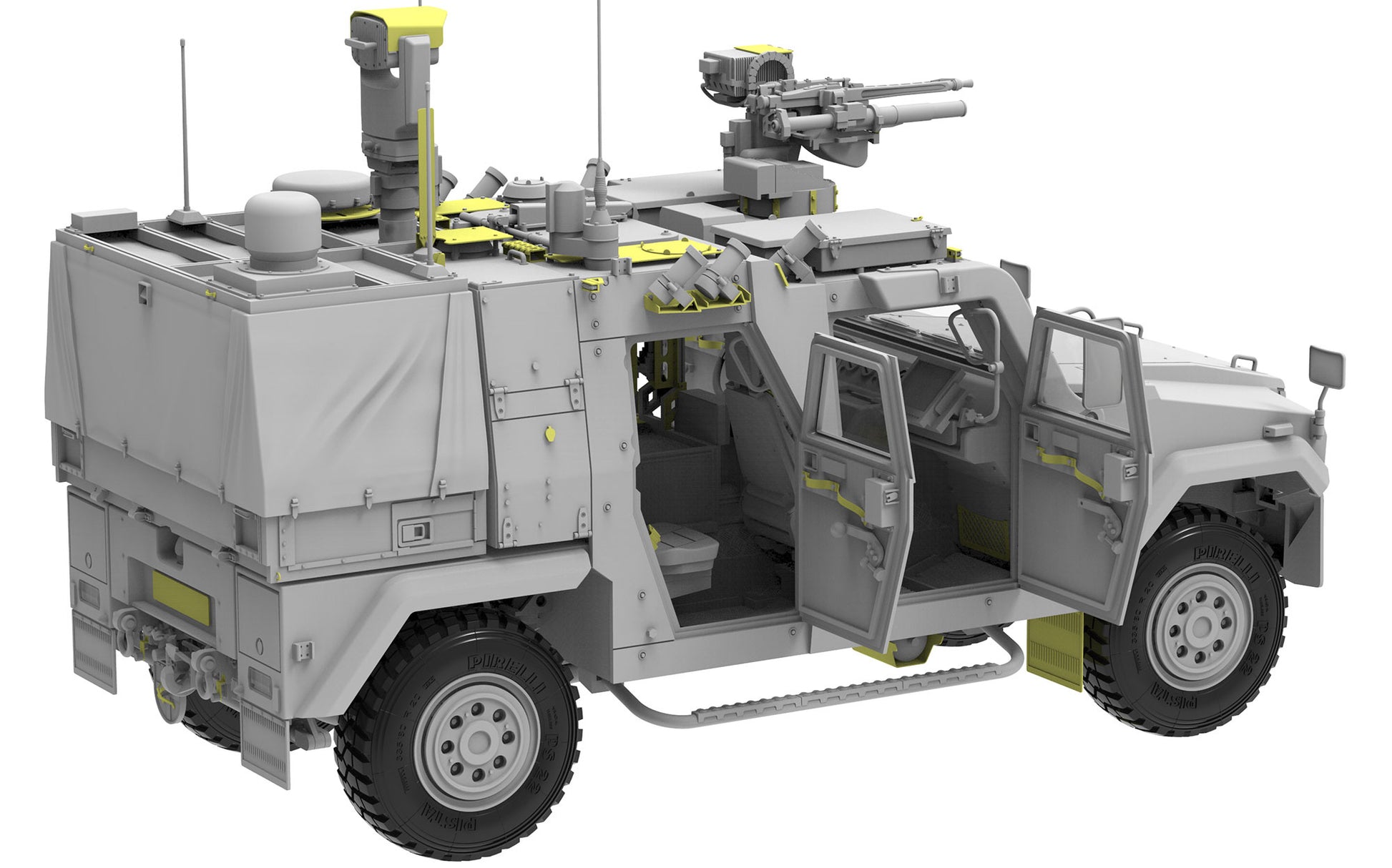 Das Werk 1/35 GFF Eagle IV EKT (Einsatz-Kamera-Trupp) / FuPers (Fuhrungspersonal) 2013 military model kit 3D render right side view