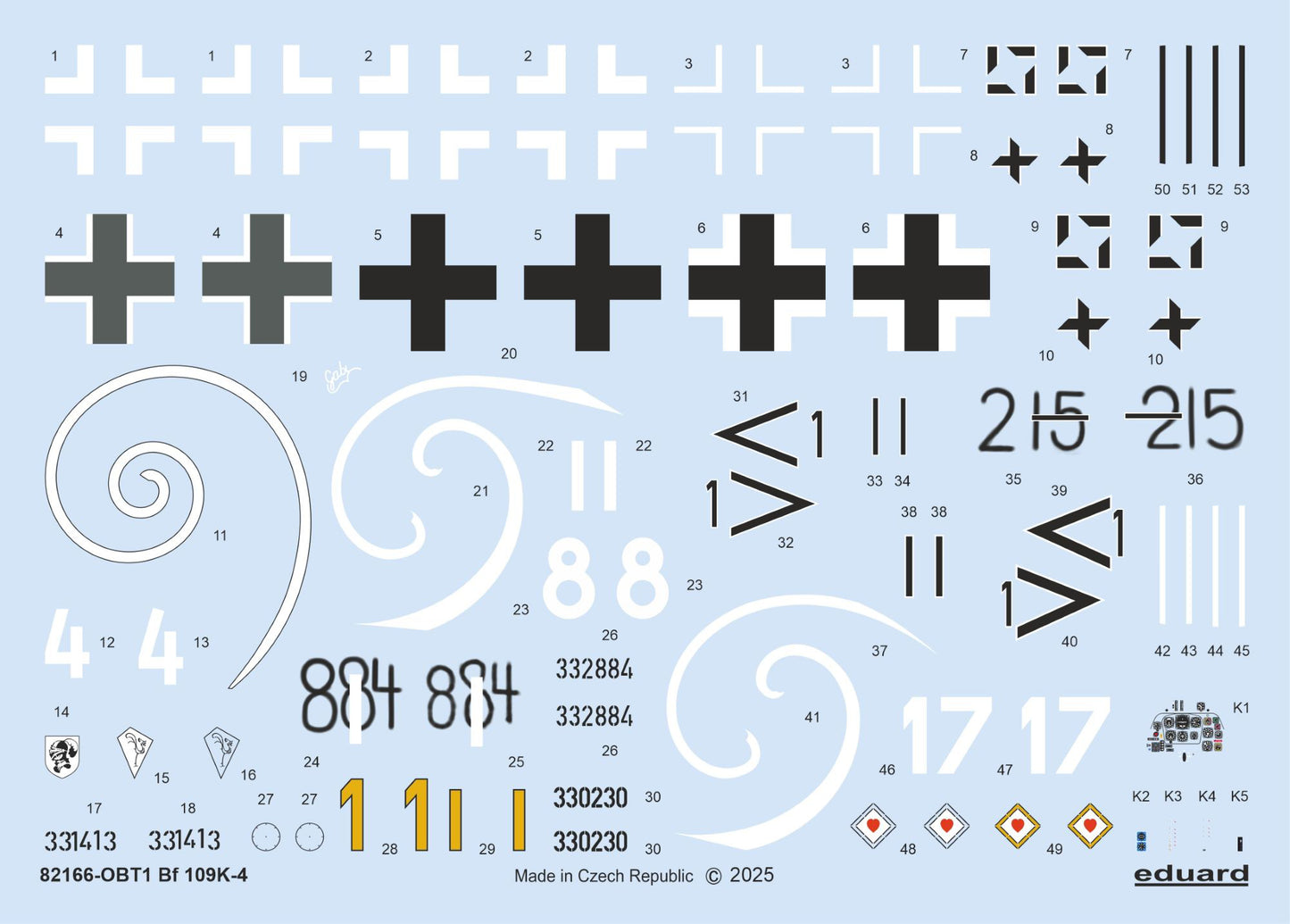 Eduard 1/48 Bf 109K-4 Profipack decal sheet