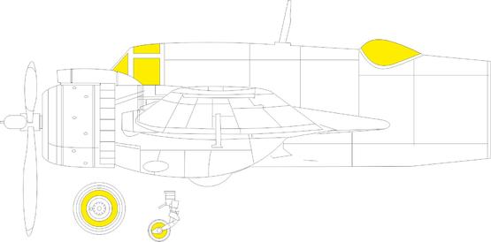 Eduard 1/48 Bristol Beaufighter TFace canopy and wheel mask set with interior and exterior pre-cut kabuki tape for the Tamiya kit.