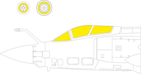 Eduard 1/48 Buccaneer S.2C/D canopy and wheel mask set with pre-cut kabuki tape, designed for the Airfix kit.