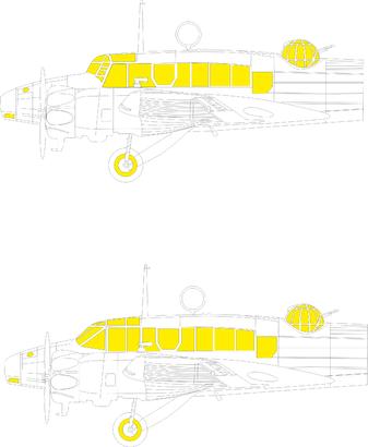 Eduard 1/48 Avro Anson Mk.I canopy mask set for Airfix kit, with pre-cut kabuki tape for canopy panels and wheel hubs.