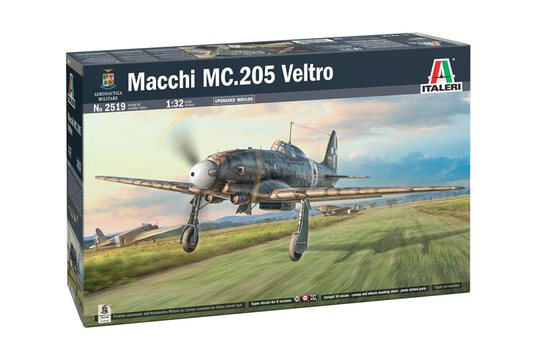 Italeri 1/32 WW.II Italian Air Force Macchi MC.205 Veltro box showing the box art