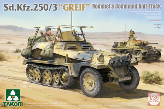 Takom 1/35 Sdkfz 250/3 "Greif" Rommels Command Half-Track Box Art