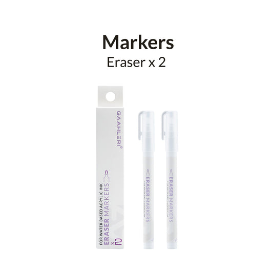 Gaahleri Metallic Series Markers X2 with eraser – metallic ink markers for scale modeling and art detailing