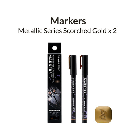Gaahleri Scorched Gold Metallic Marker – burnt gold effect marker for battle-damaged and aged gold detailing.