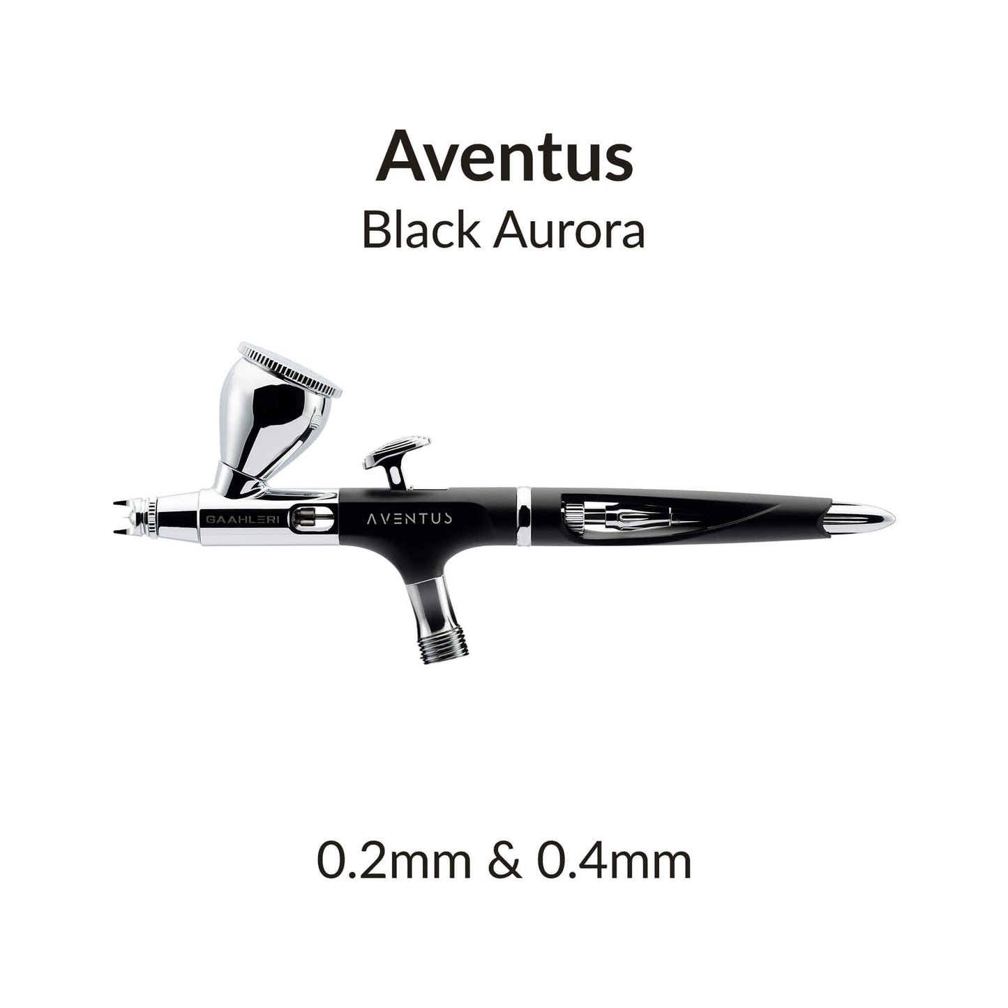 Aventus Black Aurora airbrush with anodized black finish and ergonomic aluminium body