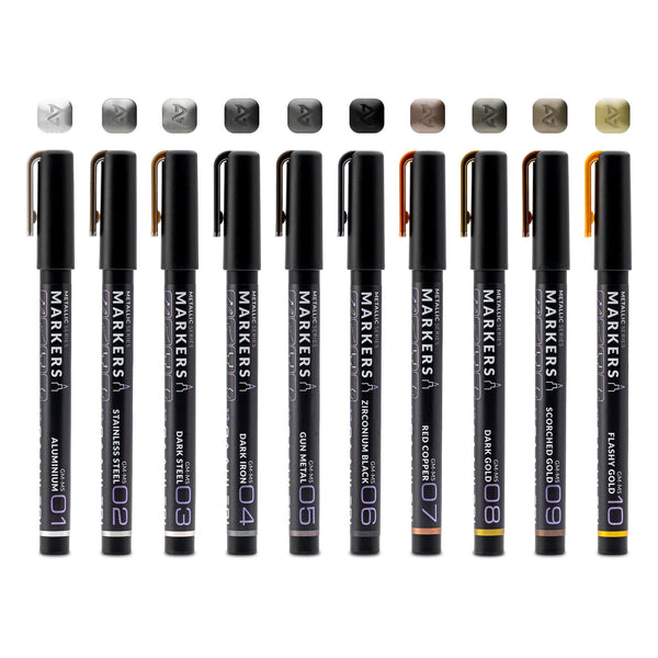 Gaahleri Metallic Series Marker Set – 10 High-Precision Metallic Paint ...