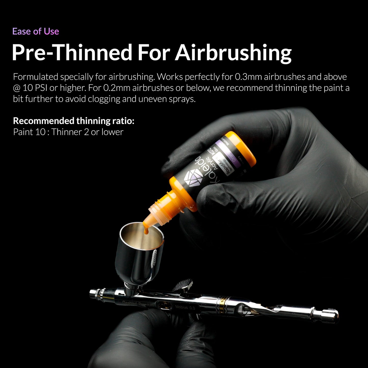 Kaleido Colorworks KM003 Tungsten Steel 20 ml – Water-Based Metallic Acrylic Airbrush Paint