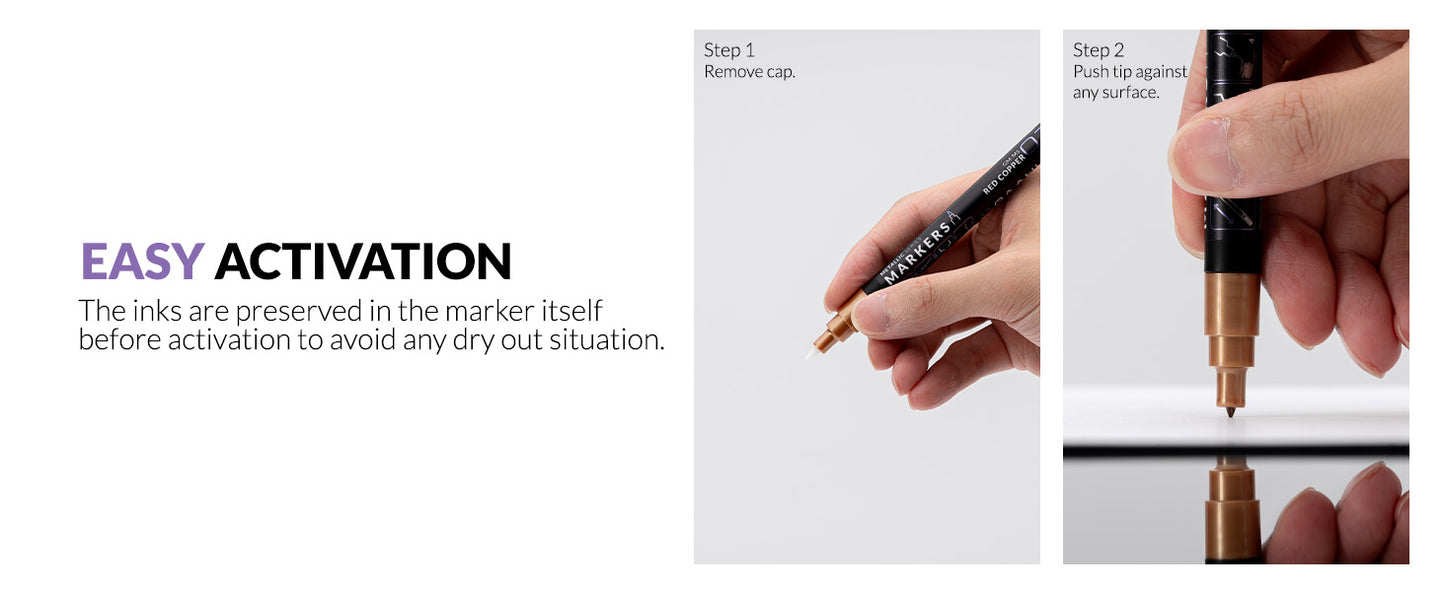 Gaahleri Metallic Marker – Dark Steel  (Set Of 2)