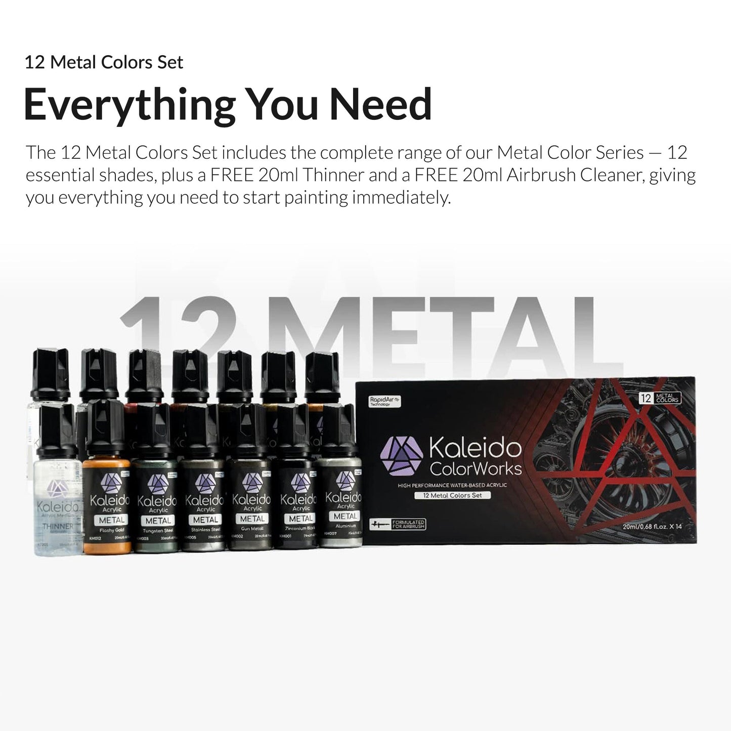 Kaleido Colorworks 12 Metal Colors Set