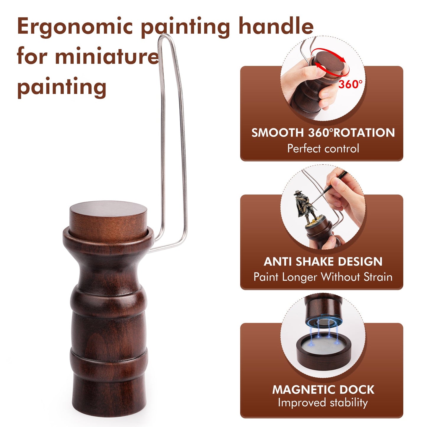 Golden Maple  Miniature Painting Holder, Painting Handle for Miniautre Painting